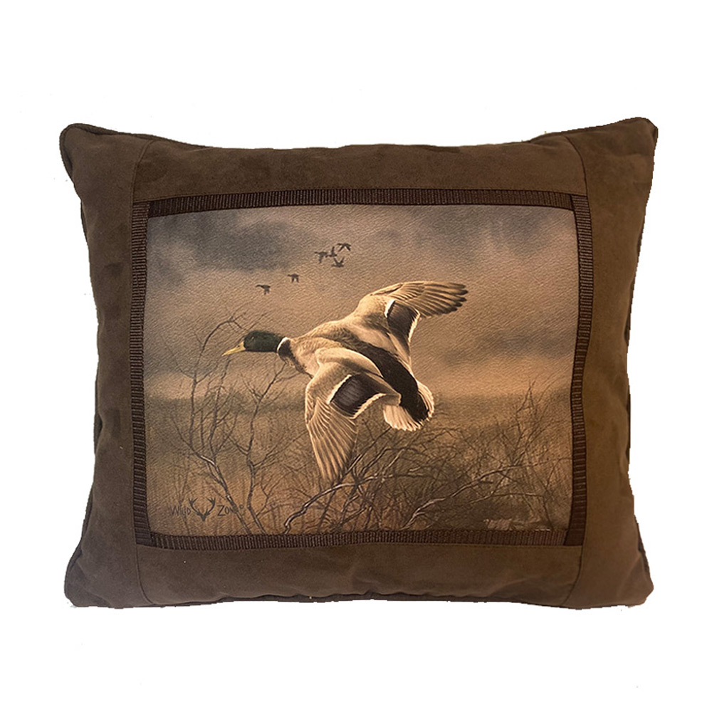 Kussen wild suede look eend