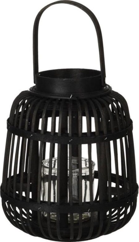 Lantaarn Bamboe 19X24Cm Zwart