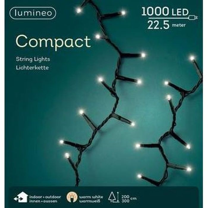 Lumineo Compact Binnen/Buiten warm wit 22meter 1000Lampjes