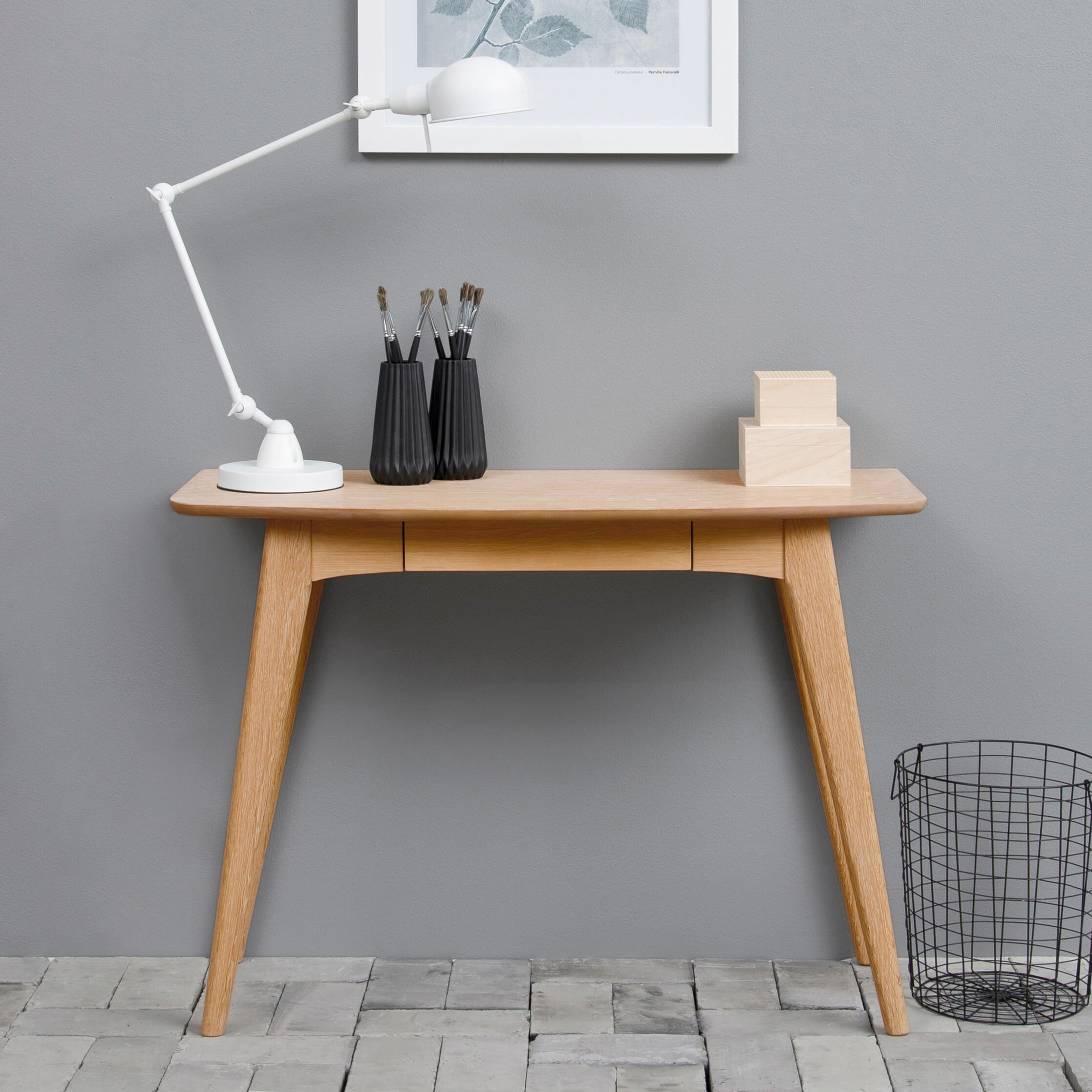 Bendt Bureau 'Mayra' Eiken met lade, 105 x 74cm