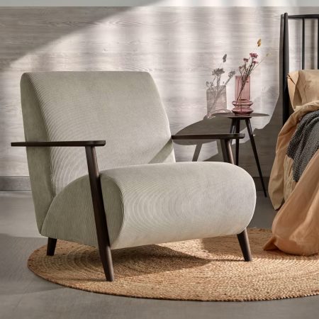 Kave Home Fauteuil 'Meghan' Rib, kleur Beige