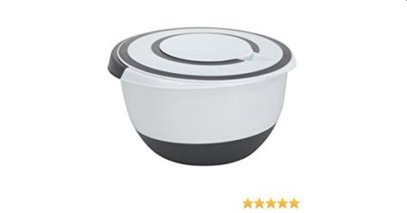 Mengkom met deksel 5L Wit Zwart