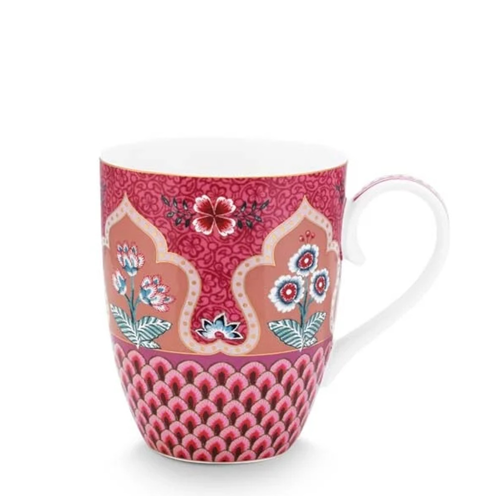 Mok L Flower Festival Scallop dk Pink 350ml