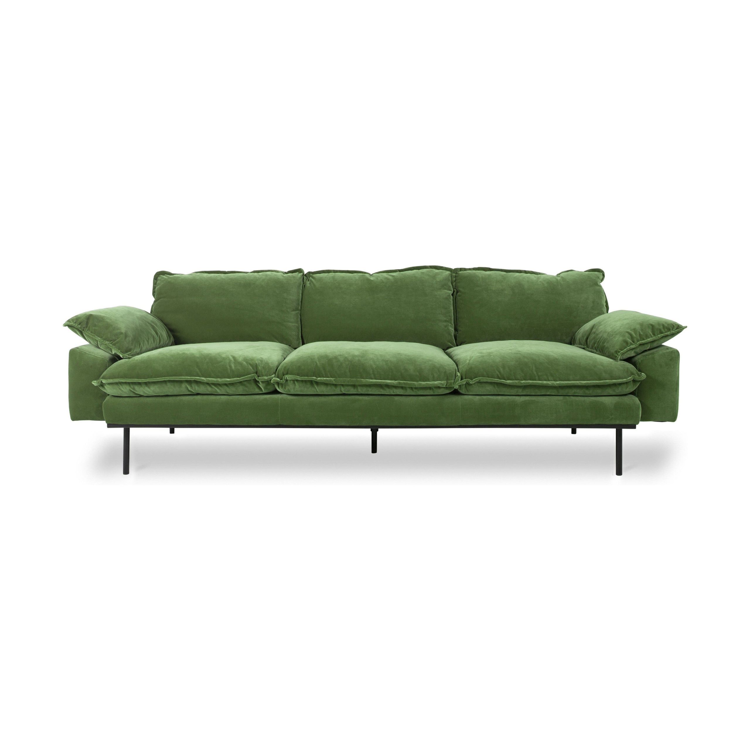 HKliving Retro bank 4-zits Royal Velvet Green