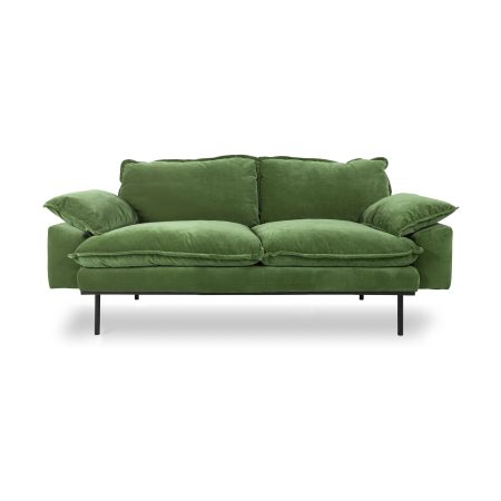 HKliving Retro bank 2-zits Royal Velvet Green