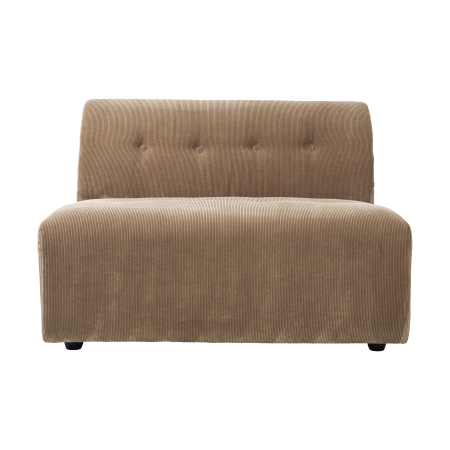 HKliving Vint bank middle 1,5-seat Corduroy Rib Brown