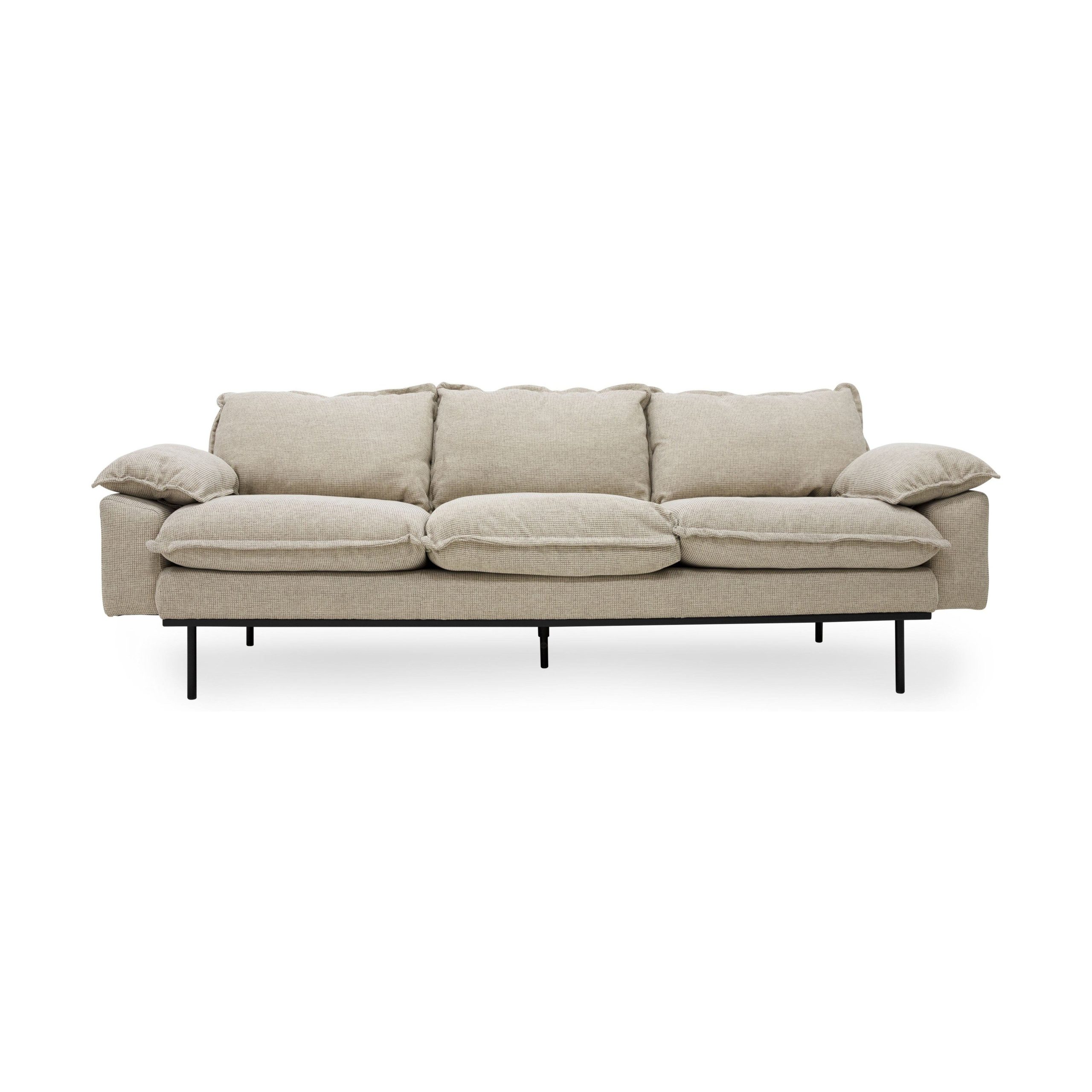 HKliving Retro bank 3-zits Wafer Cream