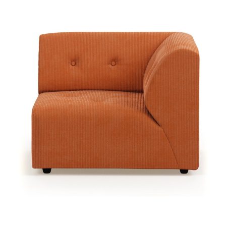 HKliving Vint bank right Corduroy Rib Dusty Orange
