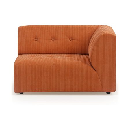 HKliving Vint bank right 1,5-seat Corduroy Rib Dusty Orange
