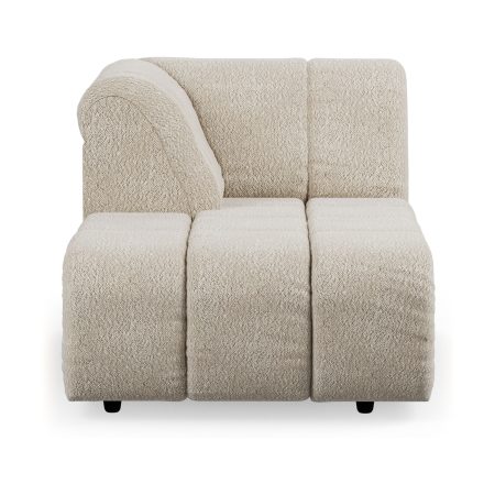HKliving Wave bank left divan Boucle Cream
