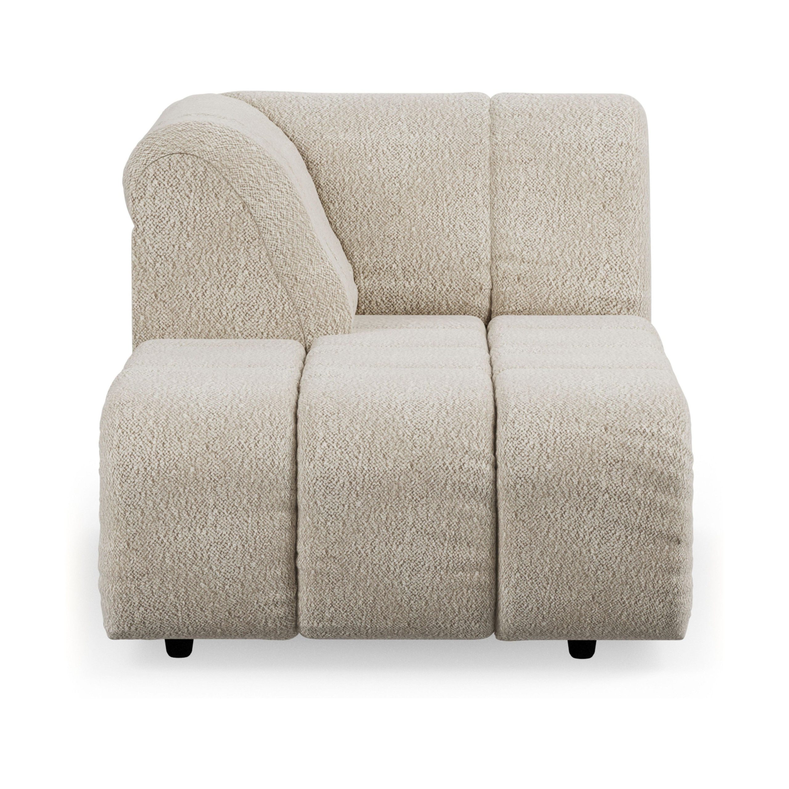 HKliving Wave bank left divan Boucle Cream