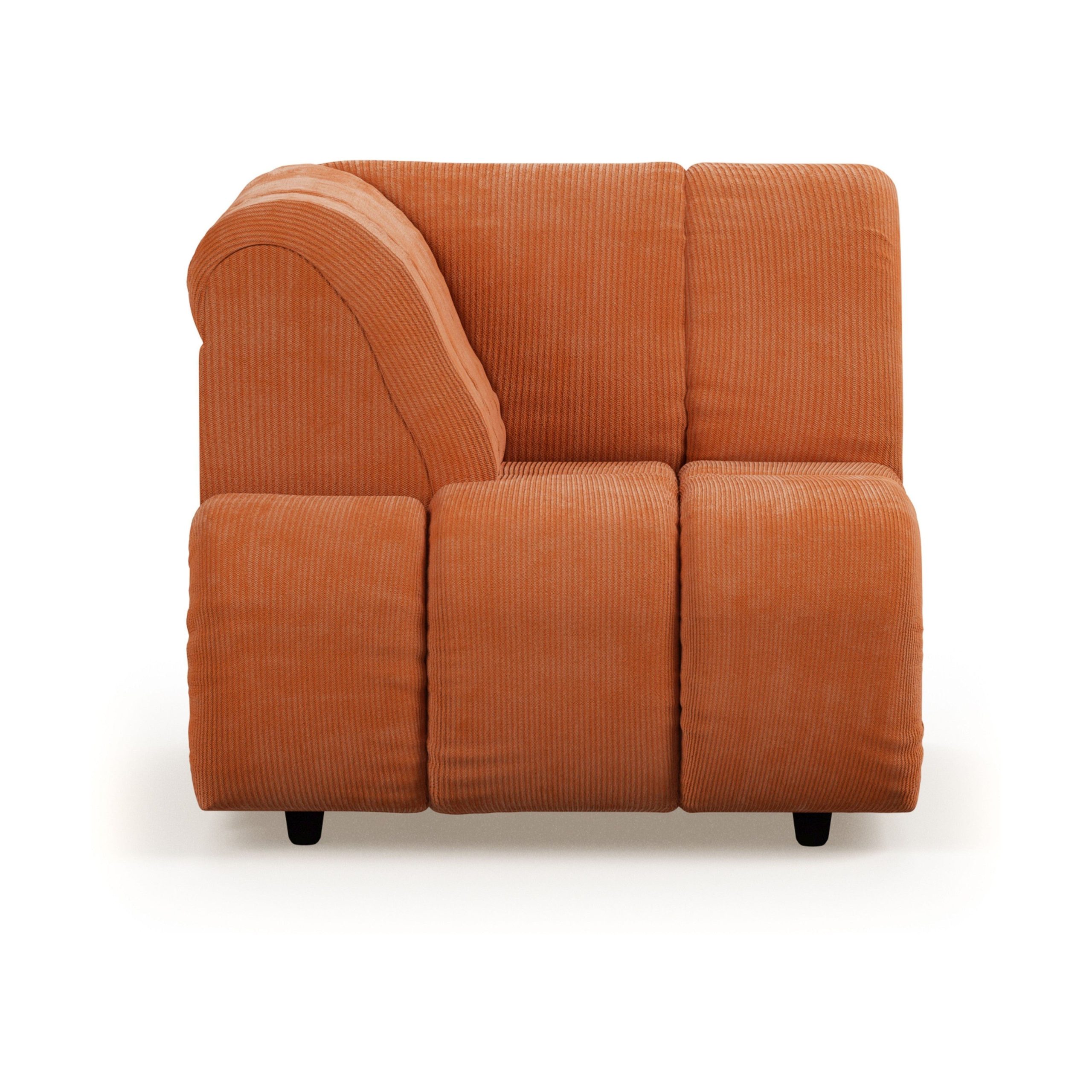 HKliving Wave bank left high arm Rib Dusty Orange