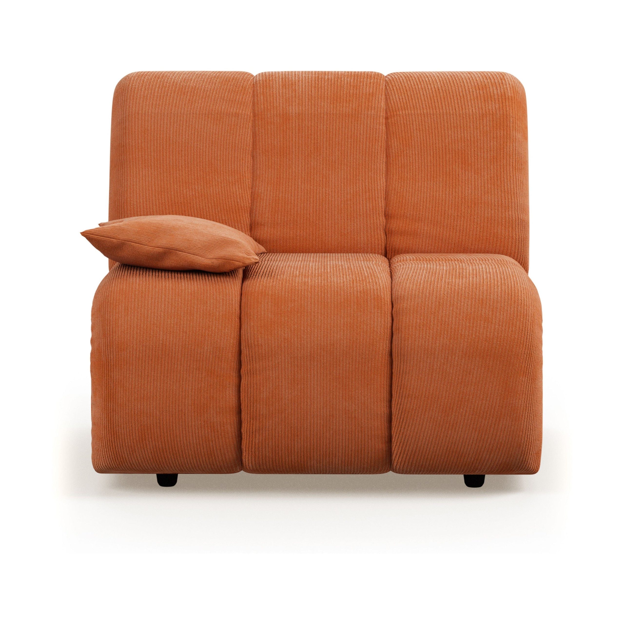 HKliving Wave bank left low arm Rib Dusty Orange