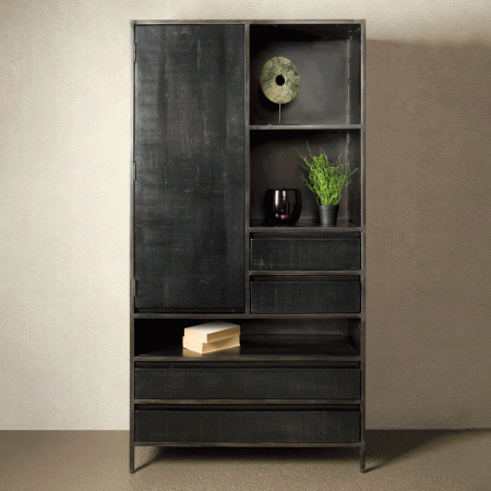 Tower Living Opbergkast 'Paterno' 190 x 100cm, kleur Zwart