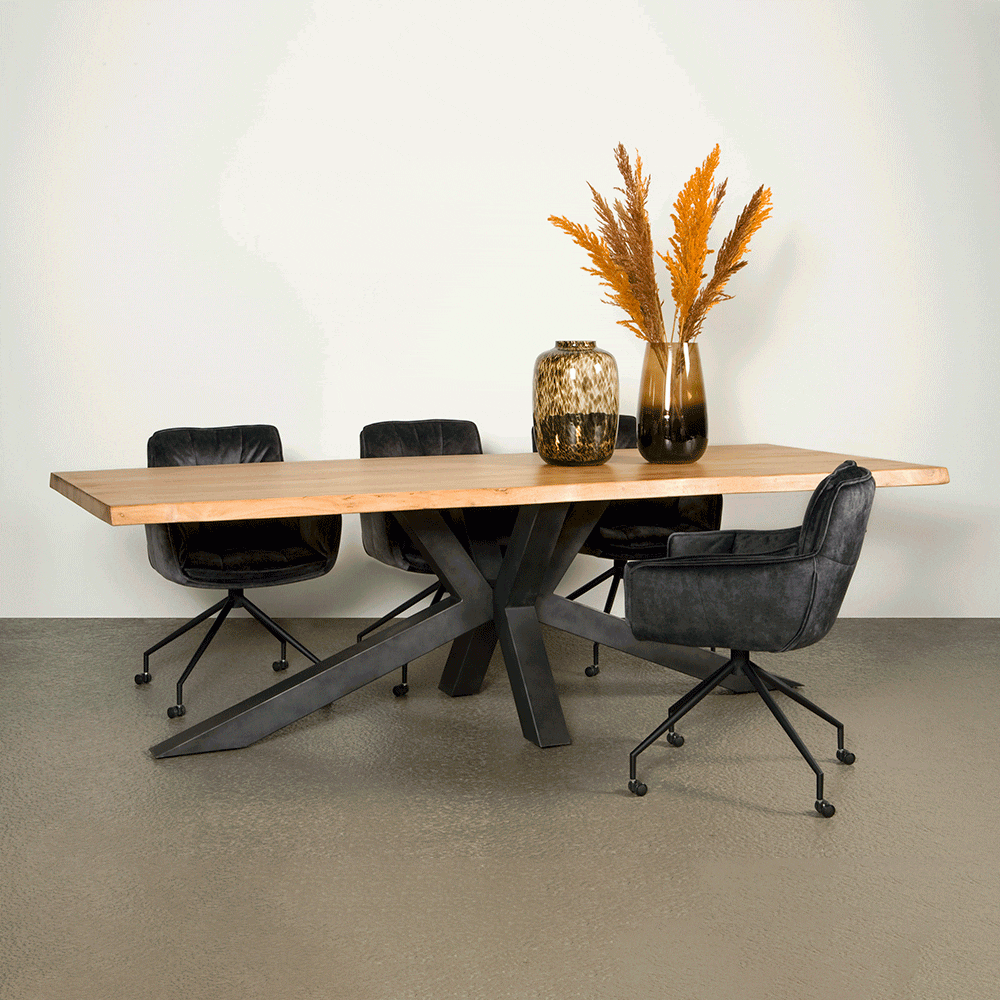 Tower Living Eettafel 'Sovana' Acacia Boomstam kleur Naturel, 220 x 100cm