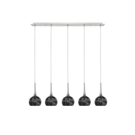 Calabria zwart 5 lichts hanglamp
