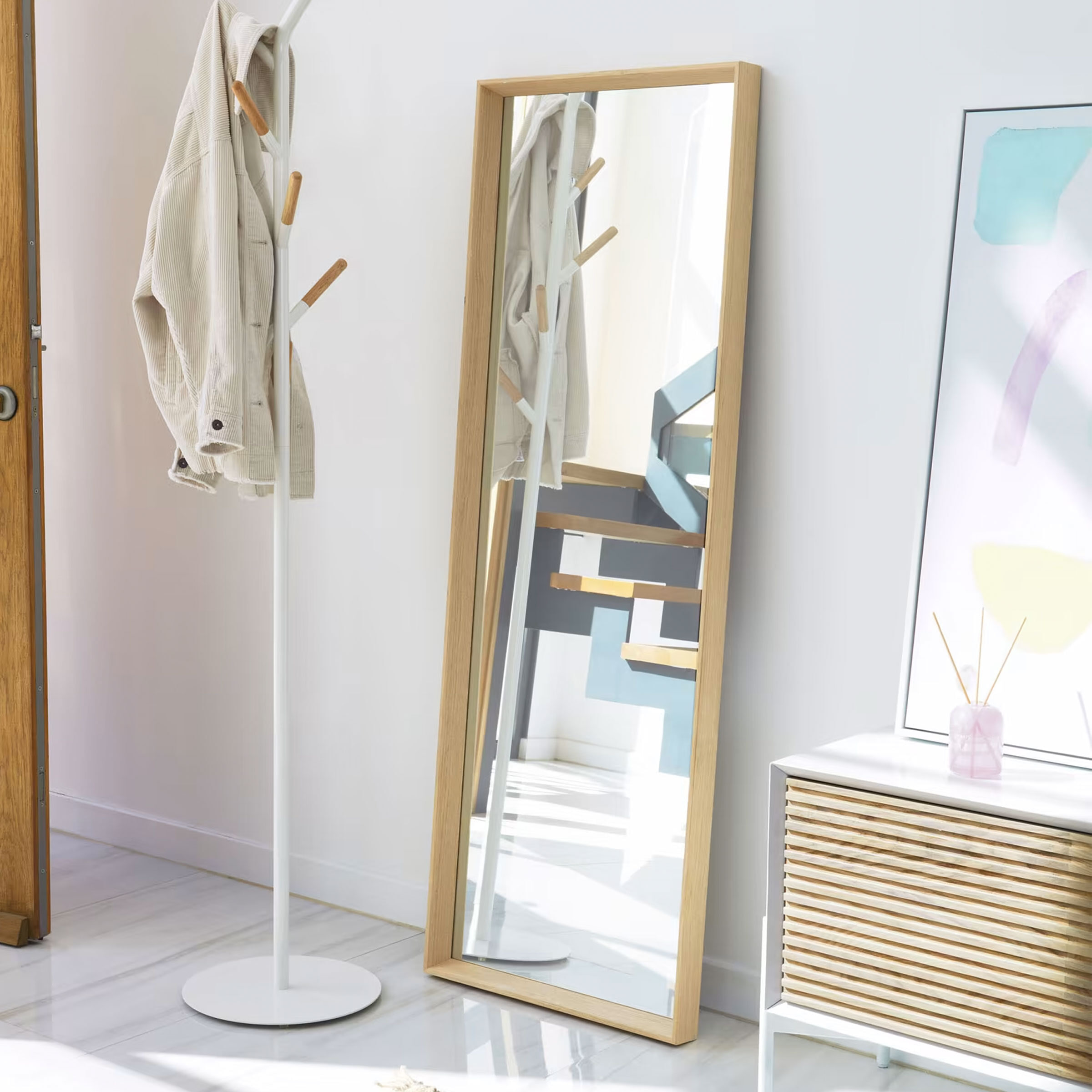 Kave Home Spiegel 'Nerina', 152 x 52cm, kleur Naturel