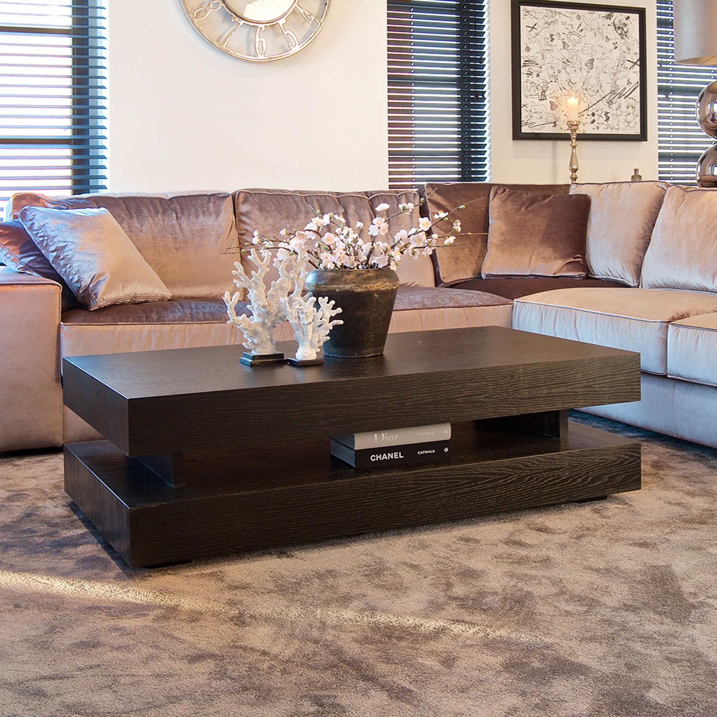 Richmond Salontafel 'Oakura' Eikenhout 150 x 80cm, kleur zwart