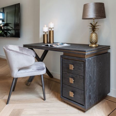 Richmond Bureau 'Hunter' Eiken, kleur Zwart, 150cm