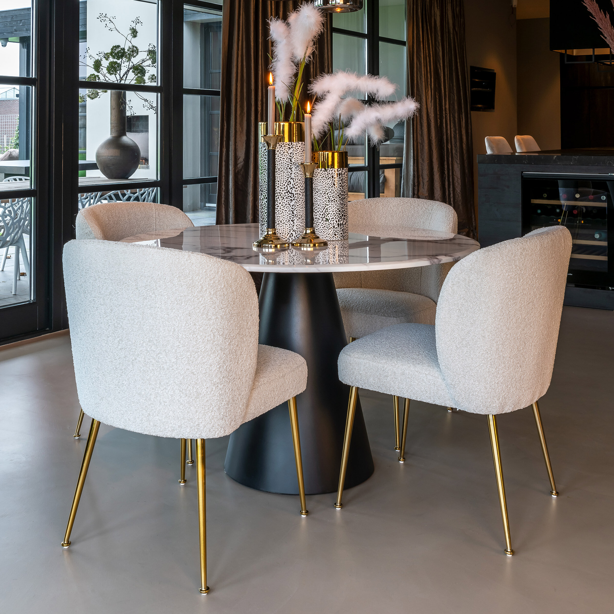 Richmond Ronde Eettafel 'Degas' 120cm, Faux Marmer