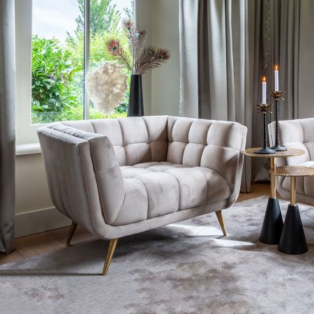 Richmond Fauteuil 'Huxley' Velvet, kleur Khaki