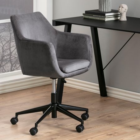 Bendt Bureaustoel 'Rikke' Velvet, kleur Donkergrijs