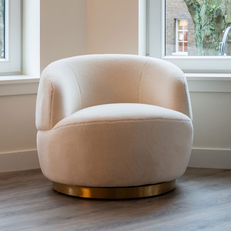 Richmond Draaifauteuil 'Teddy' Teddy stof, kleur Wit