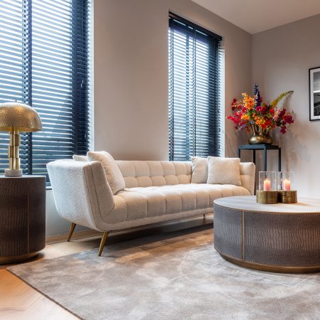 Richmond Bank 'Huxley' Bouclé, kleur Wit