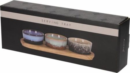 Serveerplank Met Schaaltjes Reactief Glazuur