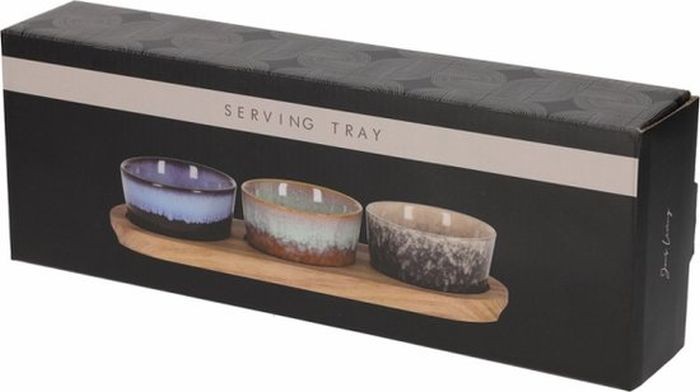 Serveerplank Met Schaaltjes Reactief Glazuur