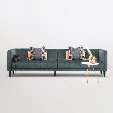Sohome 5-zits Bank 'Alison' Velvet, kleur petrol