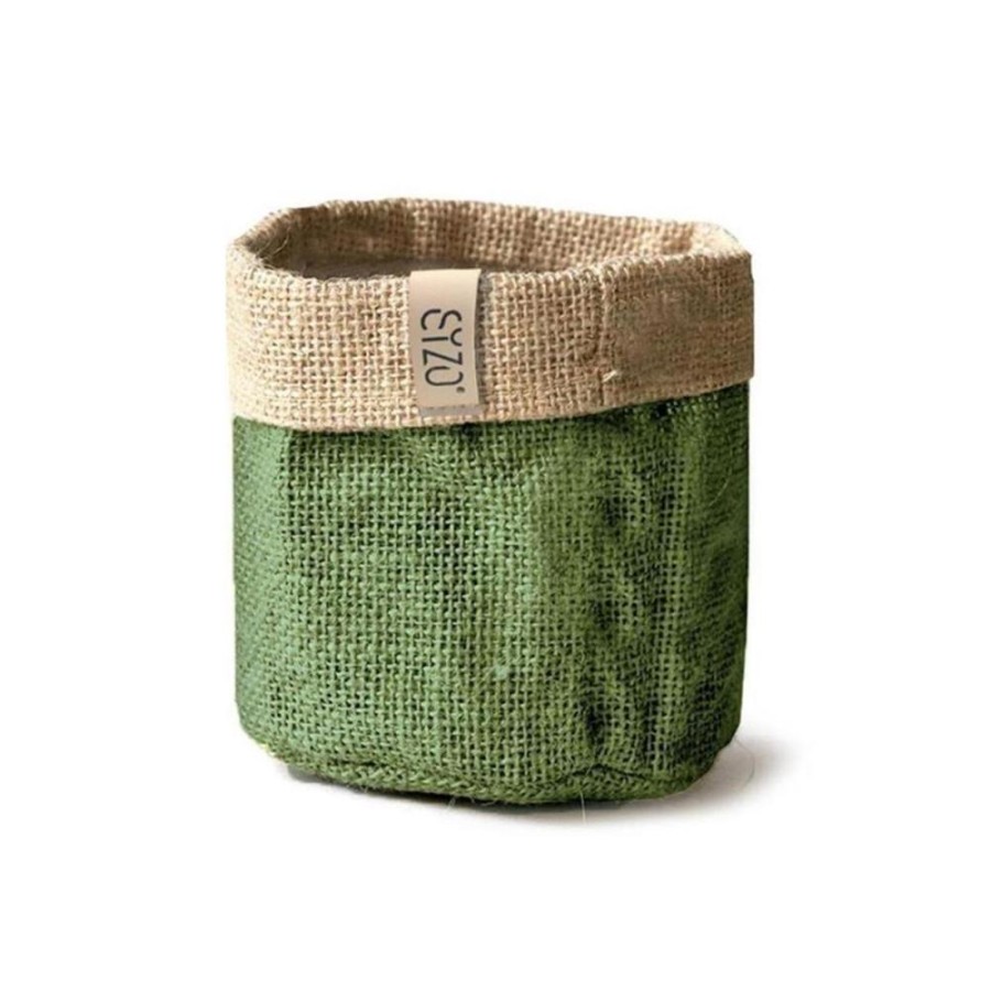 Sizo Juten Bloemenmand 13 Cm Olijf Groen