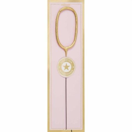 Sterretje Nummer 0 Kaars Goud Pink