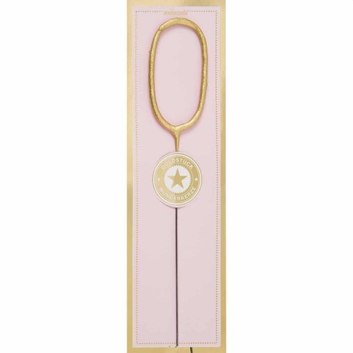 Sterretje Nummer 0 Kaars Goud Pink