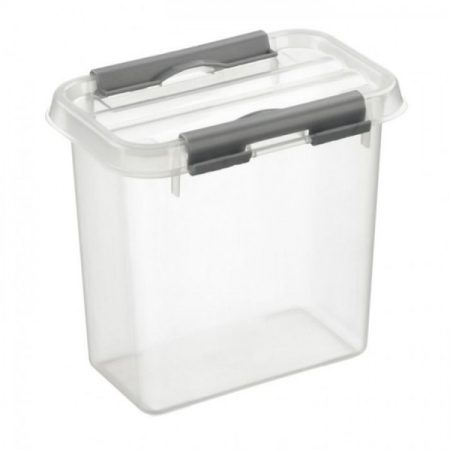 Sunware Q line box met deksel 1.1 liter transparant/metaal
