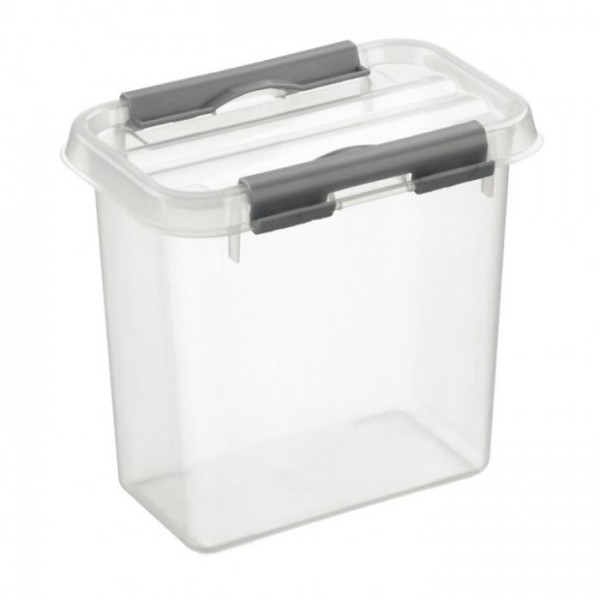 Sunware Q line box met deksel 1.1 liter transparant/metaal