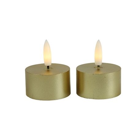 Theelicht rustiek lyon Goud set2