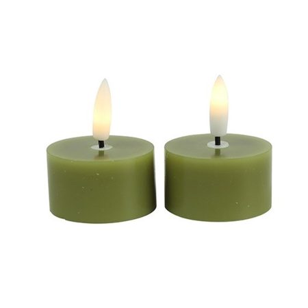 Theelicht rustiek lyon Groen set2