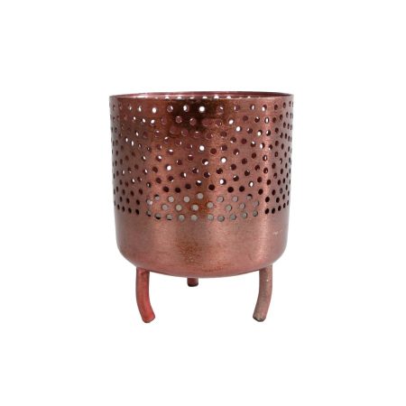 Theelichthouder Luca L Koper Metaal 6x6x10Cm