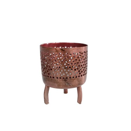 Theelichthouder Luca S Koper Metaal 6x6x8Cm