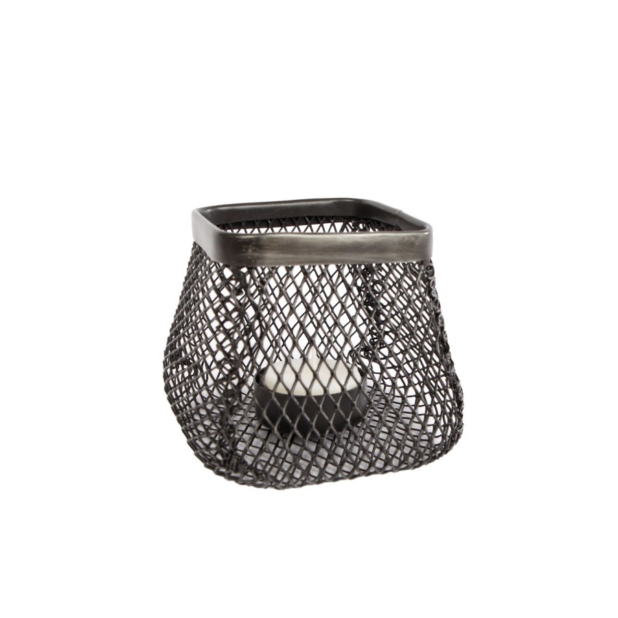 Theelichthouder Sjoerd staal 10x10x7,5cm
