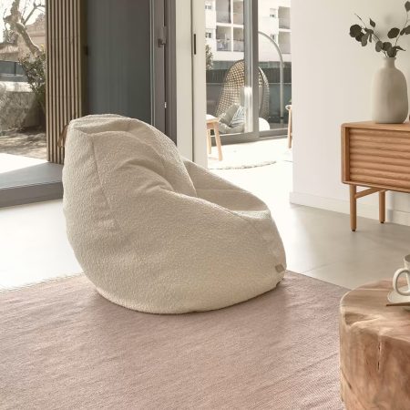 Kave Home Zitzak 'Vicka' Bouclé, kleur Wit