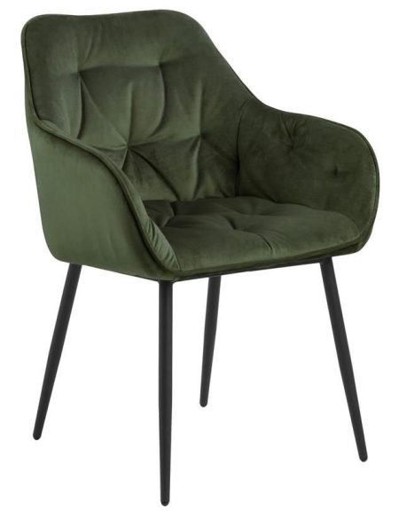 Bendt Eetkamerstoel 'Loren' Velvet, kleur Forest Green