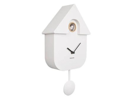 Wall clock modern cuckoo abs white