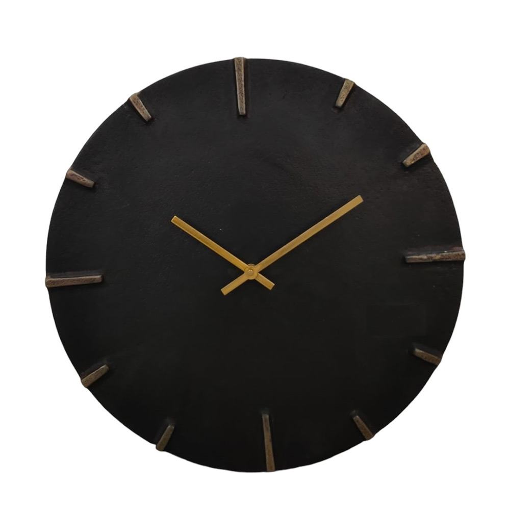 Wandklok Black gold Dashes M