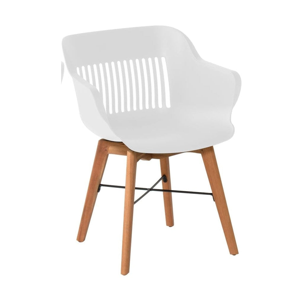 Hartman Jill tuinstoel wit - houten onderstel