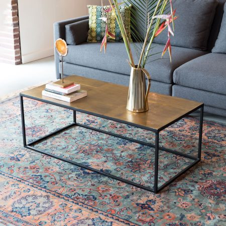 Dutchbone Salontafel 'Lee' Antique Brass, 110 x 55cm