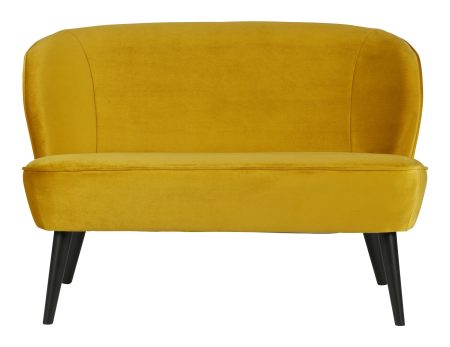 WOOOD Bankje 'Sara' Velvet, kleur Okergeel