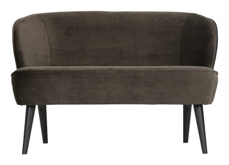 WOOOD Bankje 'Sara' Velvet, kleur Groen