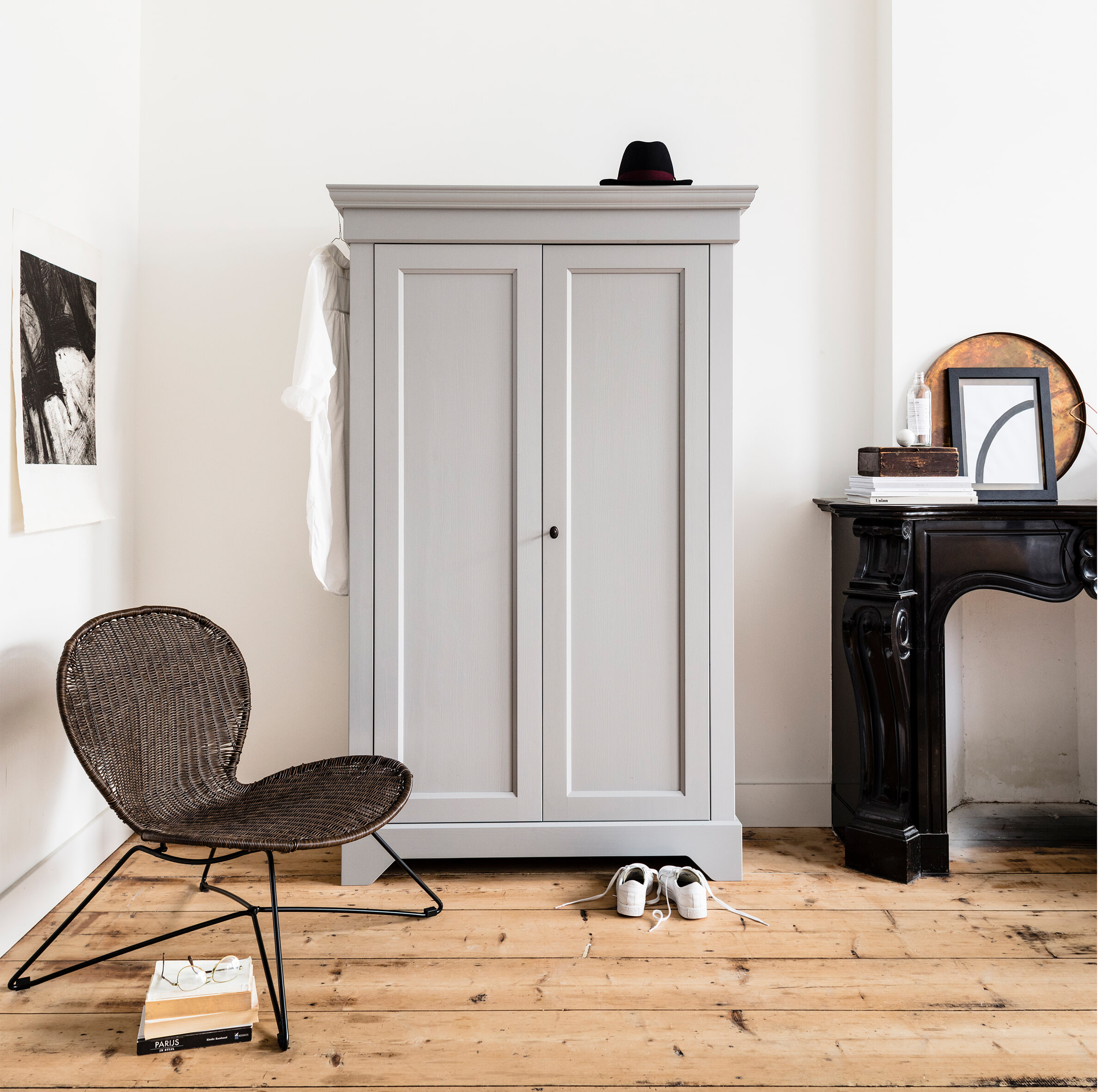 WOOOD Opbergkast 'Isabel', kleur Betongrijs